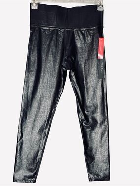 Carbon38 Croc-Embossed Faux-Leather Leggings, Large, NWT